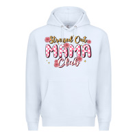 White stressed out mama club Premium Hoodie - MaliasSmallBusiness