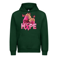 Forest Green Hope Breast Cancer Caucasian hand nails Urban Hoodie - NancyCooperArtShop