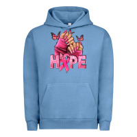 Pigment Pebble Blue Hope Breast Cancer Caucasian hand nails Urban Hoodie - NancyCooperArtShop