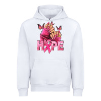 White Hope Breast Cancer Caucasian hand nails Urban Hoodie - NancyCooperArtShop