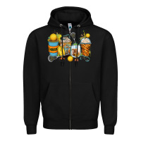 Black lacrosse coffee cups Zipper Hoodie - Zillion Design Studio