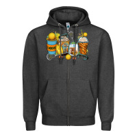 Charcoal Heather lacrosse coffee cups Zipper Hoodie - Zillion Design Studio
