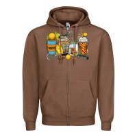 Chestnut lacrosse coffee cups Zipper Hoodie - Zillion Design Studio