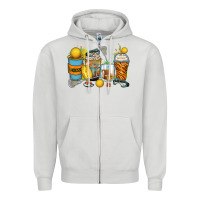 Dove Grey lacrosse coffee cups Zipper Hoodie - Zillion Design Studio