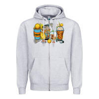 Heather Grey lacrosse coffee cups Zipper Hoodie - Zillion Design Studio