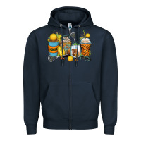 Navy lacrosse coffee cups Zipper Hoodie - Zillion Design Studio