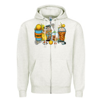 Oatmeal Heather lacrosse coffee cups Zipper Hoodie - Zillion Design Studio