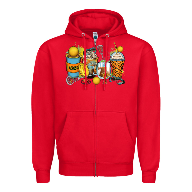 Lacrosse Coffee Cups Zipper Hoodie by Zillion Design Studio | Teevron