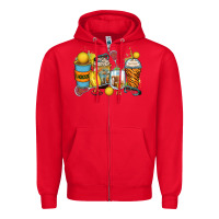 Red lacrosse coffee cups Zipper Hoodie - Zillion Design Studio