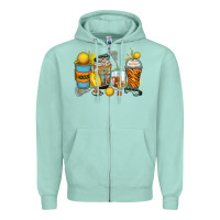 Seafoam lacrosse coffee cups Zipper Hoodie - Zillion Design Studio