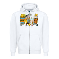 White lacrosse coffee cups Zipper Hoodie - Zillion Design Studio