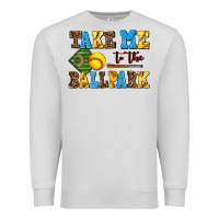 Dove Grey take me to the ballpark softball Premium Sweatshirt - AdoDesignShop