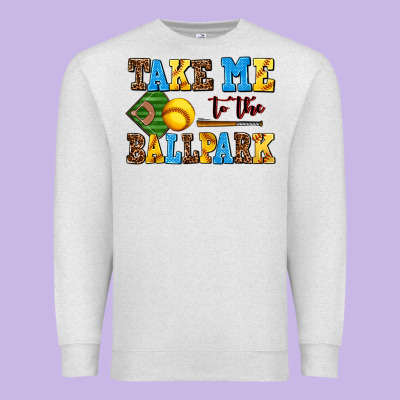 Take Me To The Ballpark Softball Premium Sweatshirt Designed By Adodesignshop