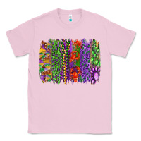 Bubblegum Pink mardi gras brush strokes king cake and craw fish Classic Tee - RanaPortraitStore