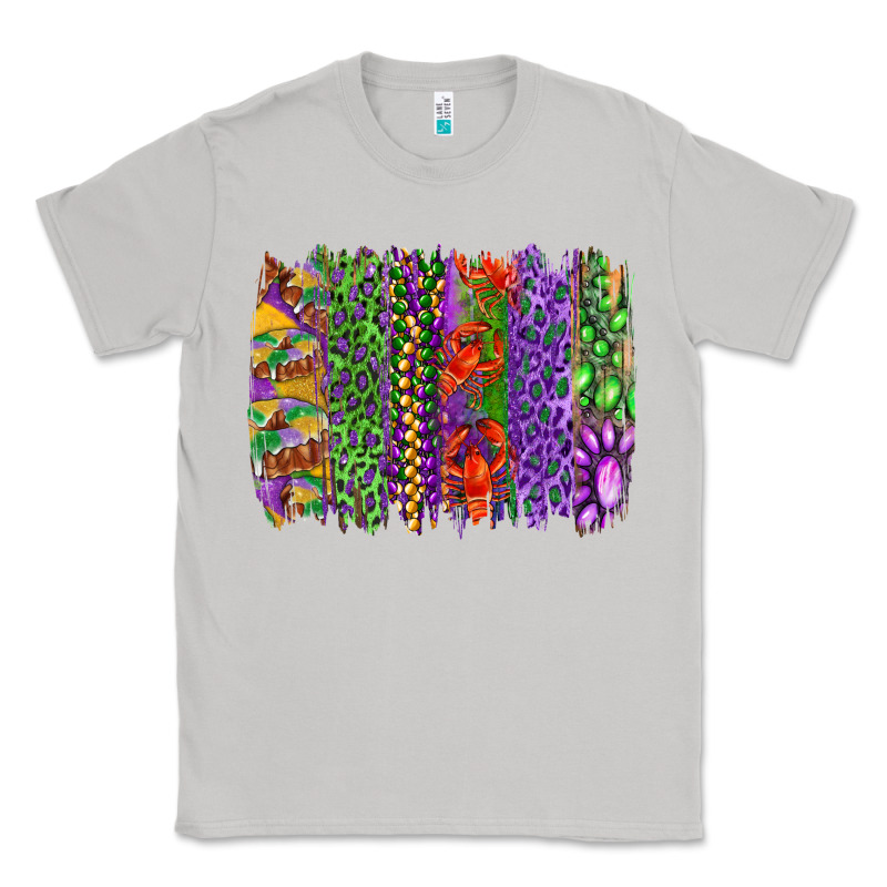 Mardi Gras Brush Strokes King Cake And Craw Fish Classic Tee by RanaPortraitStore | Teevron
