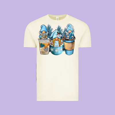 Winter Coffee Gnome Vintage Tee Designed By Barkaloodesign