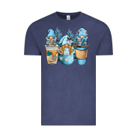Vintage Denim winter coffee gnome Vintage Tee - BarkalooDesign