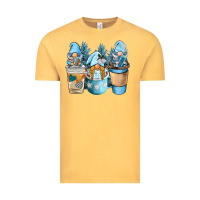 Vintage Mustard winter coffee gnome Vintage Tee - BarkalooDesign