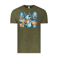 Vintage Olive winter coffee gnome Vintage Tee - BarkalooDesign