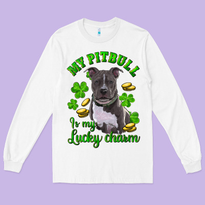 Long Sleeve Tee St. Patrick's Day My Pitbull Is My Lucky Charm