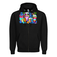 Black stitch summer coffee cups Zipper Hoodie - Zillion Design Studio