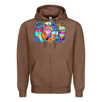 Chestnut stitch summer coffee cups Zipper Hoodie - Zillion Design Studio