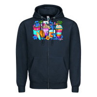 Navy stitch summer coffee cups Zipper Hoodie - Zillion Design Studio