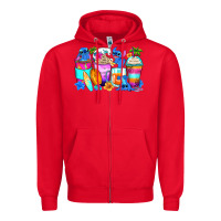 Red stitch summer coffee cups Zipper Hoodie - Zillion Design Studio