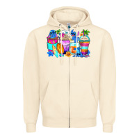Sandshell stitch summer coffee cups Zipper Hoodie - Zillion Design Studio