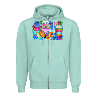 Seafoam stitch summer coffee cups Zipper Hoodie - Zillion Design Studio