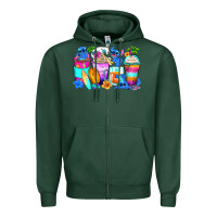 Sports Green stitch summer coffee cups Zipper Hoodie - Zillion Design Studio