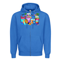 True Royal stitch summer coffee cups Zipper Hoodie - Zillion Design Studio