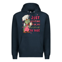 Navy waiting for my sourdough to rise Premium Hoodie - MaliasSmallBusiness