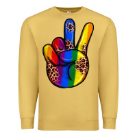 Antique Gold pride leopard peace hand Premium Sweatshirt - JahusDesignShop