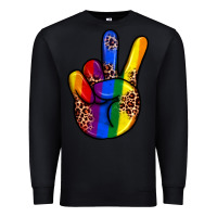 Black pride leopard peace hand Premium Sweatshirt - JahusDesignShop