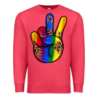 Cardinal pride leopard peace hand Premium Sweatshirt - JahusDesignShop