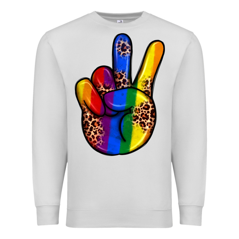 Pride Leopard Peace Hand Premium Sweatshirt by JahusDesignShop | Teevron