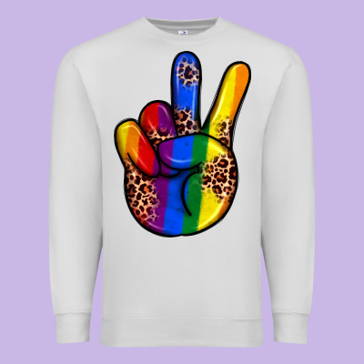 Pride Leopard Peace Hand Premium Sweatshirt Designed By Jahusdesignshop