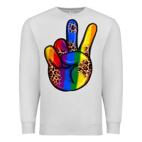 Dove Grey pride leopard peace hand Premium Sweatshirt - JahusDesignShop