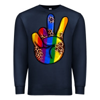 Navy pride leopard peace hand Premium Sweatshirt - JahusDesignShop