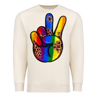 Sandshell pride leopard peace hand Premium Sweatshirt - JahusDesignShop