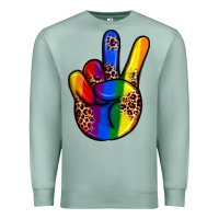 Seafoam pride leopard peace hand Premium Sweatshirt - JahusDesignShop