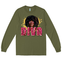 Army Green diva Long Sleeve Tee - Zillion Design Studio