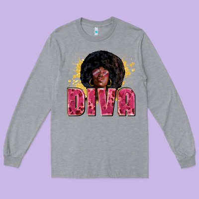 Diva Long Sleeve Tee Designed By Zillion Design Studio
