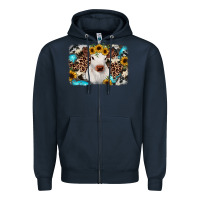 Navy cowhide leopard calf Zipper Hoodie - RanaPortraitStore