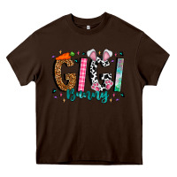 Chocolate Brown gigi bunny Heavy Core Tee - CowhideDigitalArt
