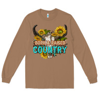 Toasted Coconut born and raised country tbw Long Sleeve Tee - texasbilliewilder