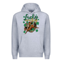 Heather Grey lucky cowboy Premium Hoodie - MaliasSmallBusiness