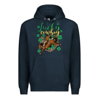 Navy lucky cowboy Premium Hoodie - MaliasSmallBusiness