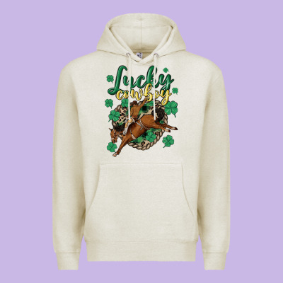 Lucky Cowboy Premium Hoodie Designed By Maliassmallbusiness